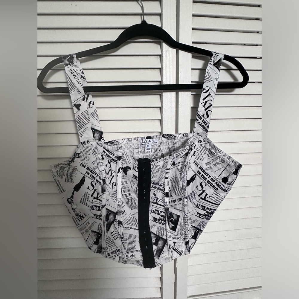 Newspaper print Corset Top
